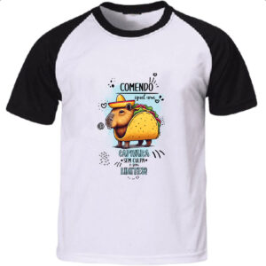 Camiseta Raglan Capivara sem culpas e limites