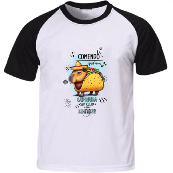 Camiseta Raglan Capivara sem culpas e limites