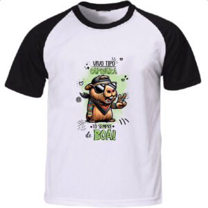 Camiseta Raglan Capivara sempre de boa