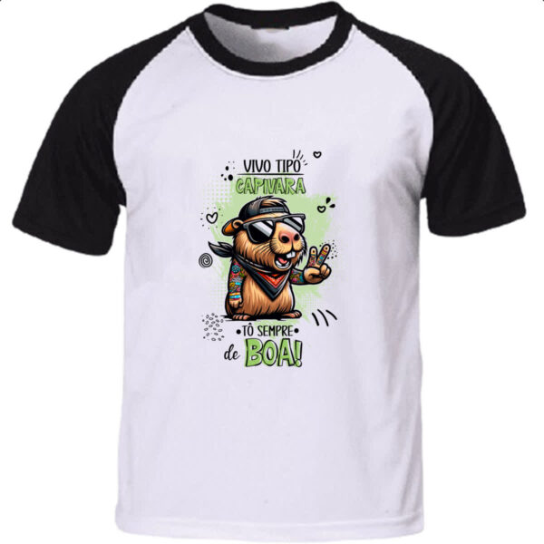 Camiseta Raglan Capivara sempre de boa