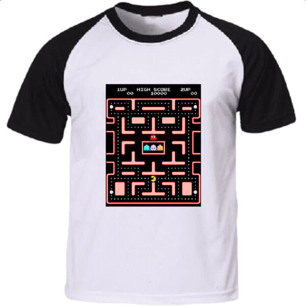 Camiseta Raglan Retro Game Miss Pacman