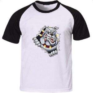 Camiseta Raglan Bulldog rasgando a camisa