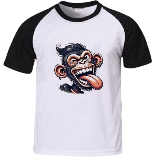 Camiseta Raglan Chimpanze doido