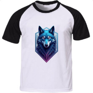 Camiseta Raglan Lobo Azul Logo