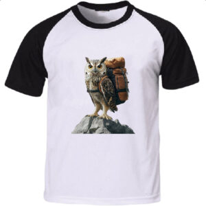 Camiseta Raglan Coruja aventureira