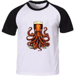 Camiseta Raglan Beer Octopus