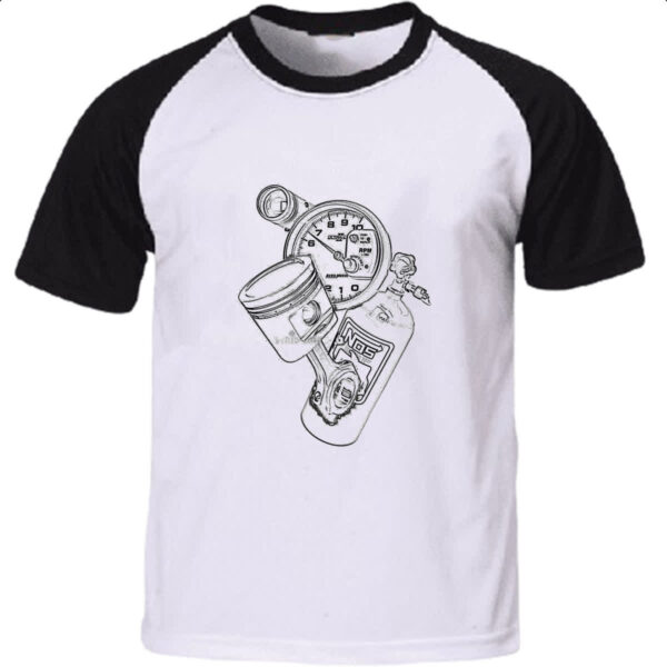 Camiseta Raglan Velocimetro Pistao e Nos