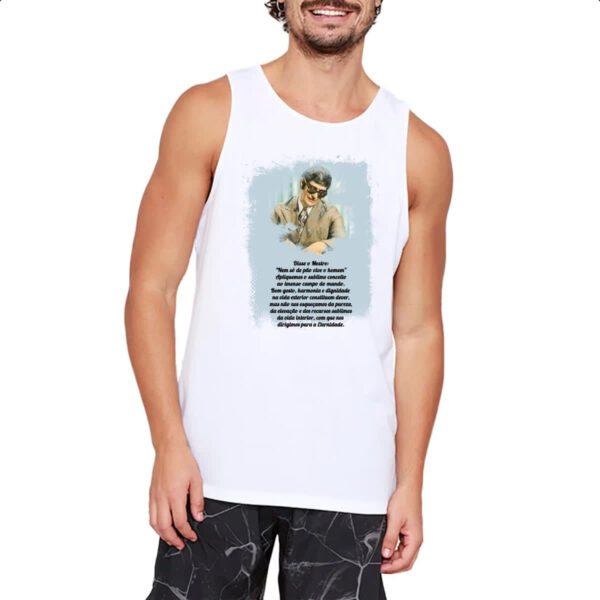 Camiseta Regata Espiritismo nem so de pao vive o homem - Imagem 2