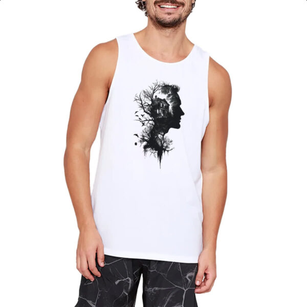 Camiseta Regata Silhueta Cabana na Floresta - Imagem 2