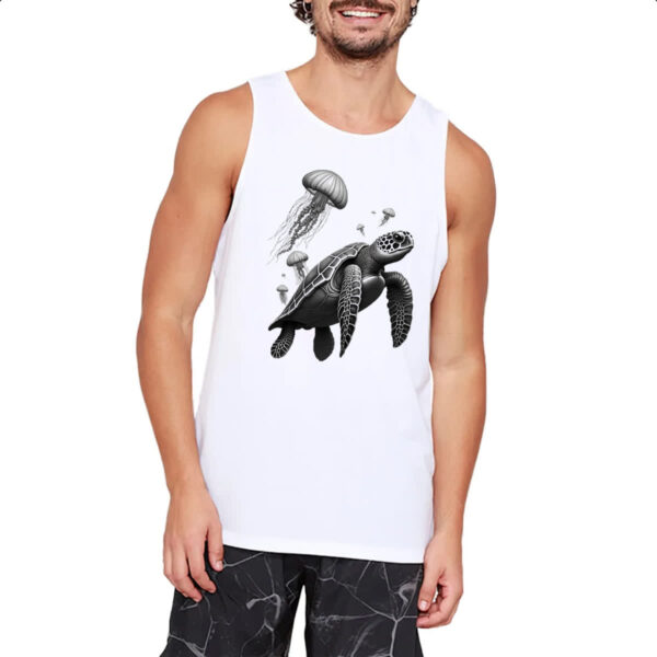 Camiseta Regata Tartaruga Marinha e Aguas vivas - Imagem 2