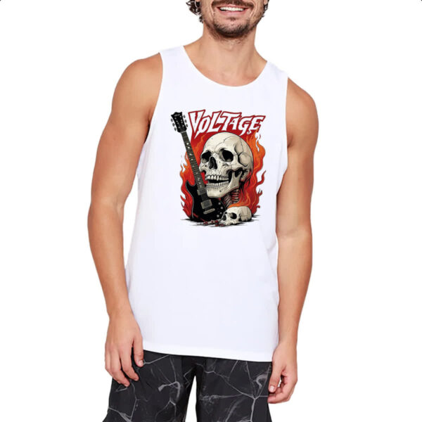 Camiseta Regata Caveira rock guitarra voltage - Imagem 2