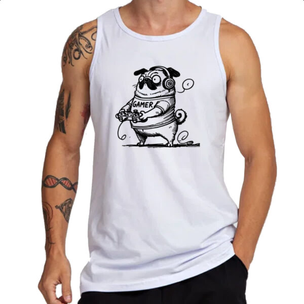 Camiseta Regata Pug Gamer - Imagem 3