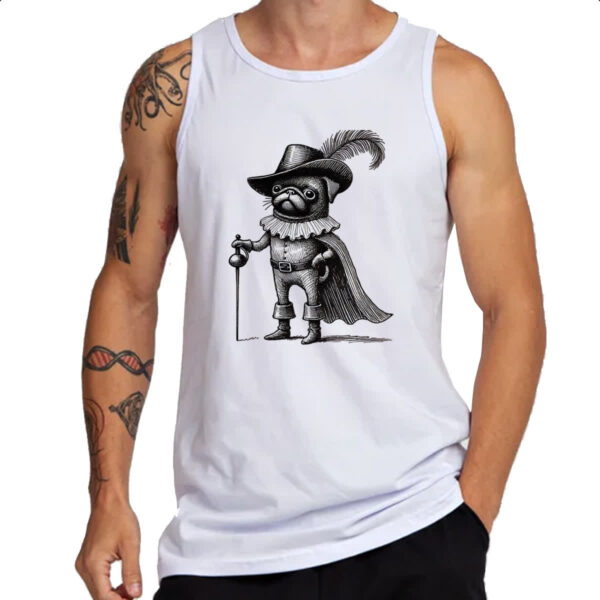 Camiseta Regata Pug Mosqueteiro - Imagem 3