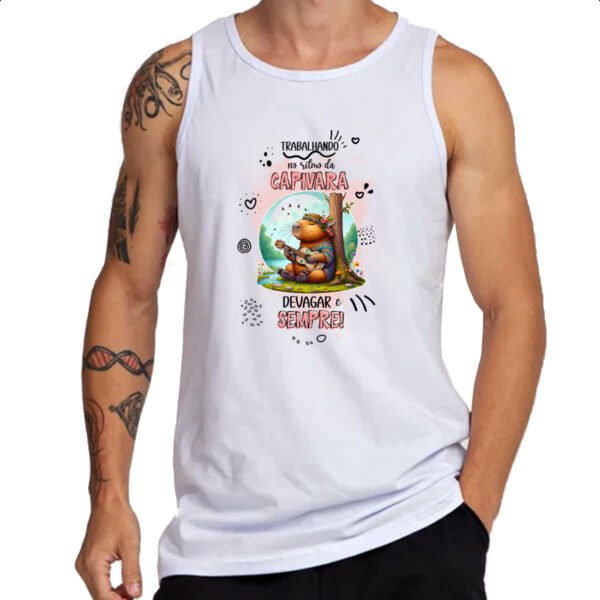 Camiseta Regata Capivara devagar e sempre - Imagem 3