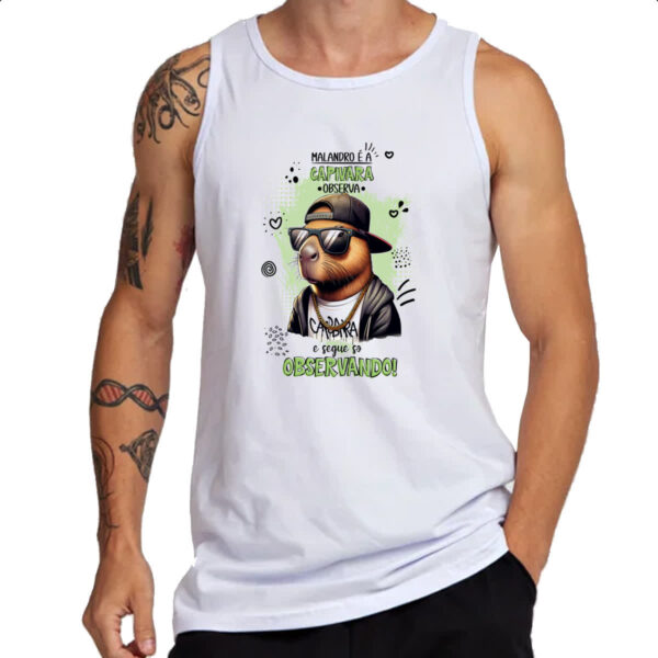 Camiseta Regata Capivara observando - Imagem 3