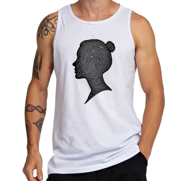 Camiseta Regata Silhueta mulher impressao digital - Imagem 3