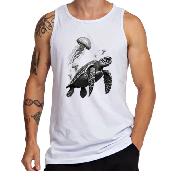 Camiseta Regata Tartaruga Marinha e Aguas vivas - Imagem 3