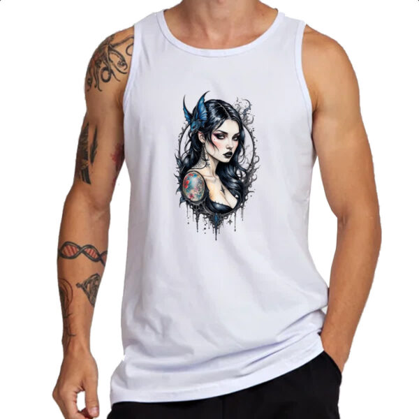 Camiseta Regata Vampira watercolor ilustracao - Imagem 3