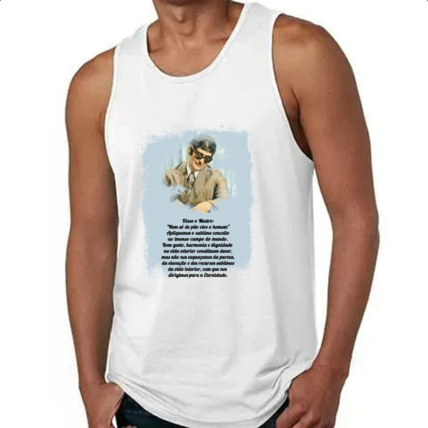 Camiseta Regata Espiritismo nem so de pao vive o homem - Imagem 4