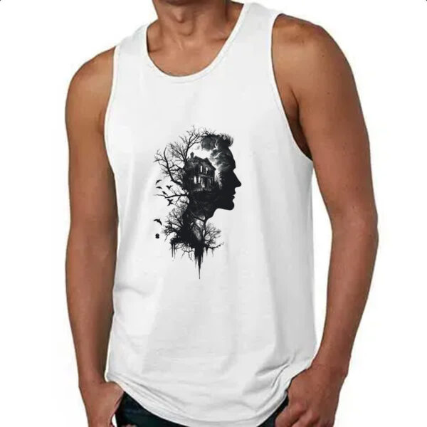 Camiseta Regata Silhueta Cabana na Floresta - Imagem 4