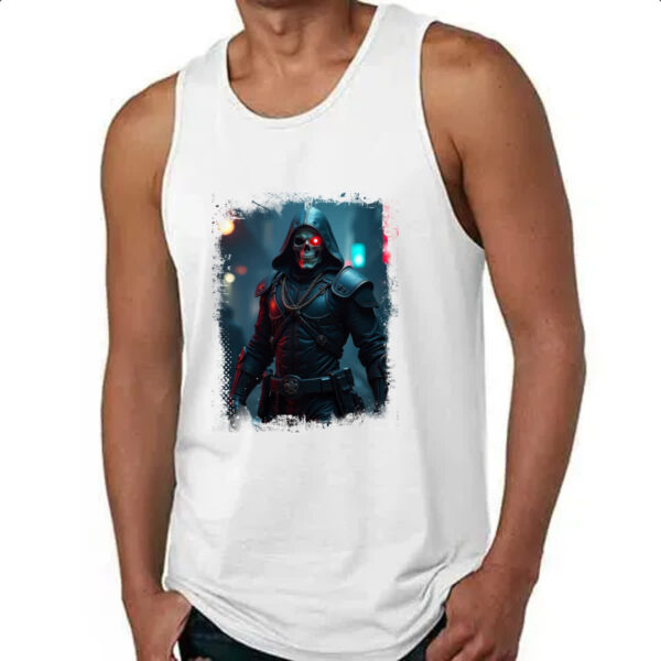 Camiseta Regata Guerreiro Esqueleto Cyperpunk - Imagem 4