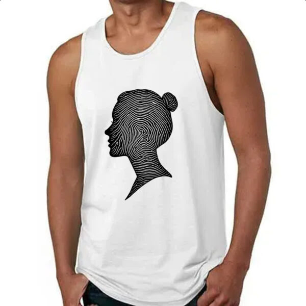 Camiseta Regata Silhueta mulher impressao digital - Imagem 4