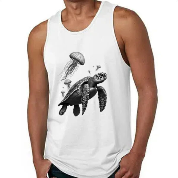 Camiseta Regata Tartaruga Marinha e Aguas vivas - Imagem 4