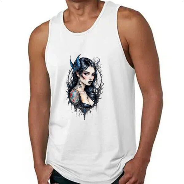 Camiseta Regata Vampira watercolor ilustracao - Imagem 4