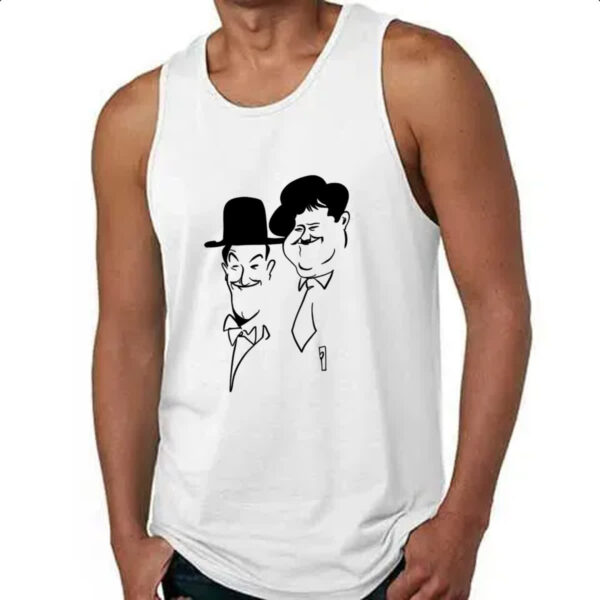 Camiseta Regata Gordo e o magro linear art - Imagem 4