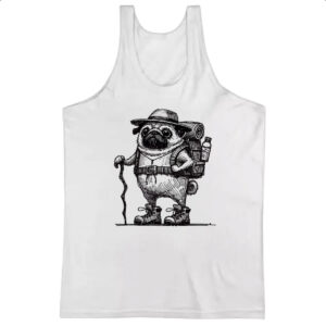 Camiseta Regata Pug aventureiro