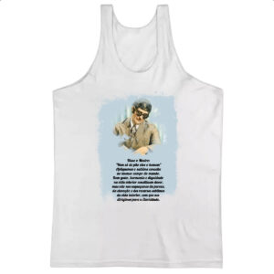 Camiseta Regata Espiritismo nem so de pao vive o homem