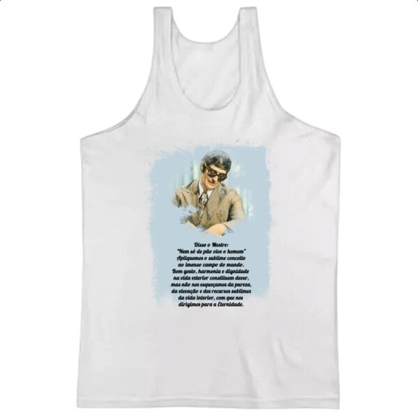 Camiseta Regata Espiritismo nem so de pao vive o homem