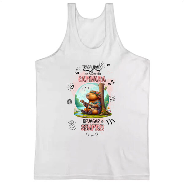 Camiseta Regata Capivara devagar e sempre
