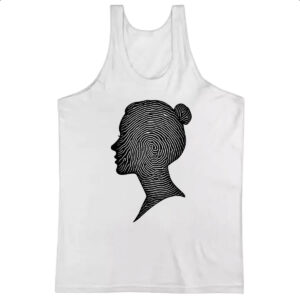 Camiseta Regata Silhueta mulher impressao digital