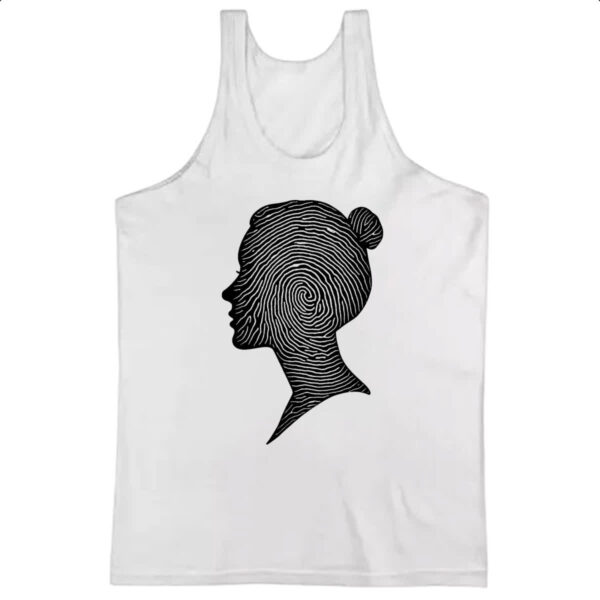 Camiseta Regata Silhueta mulher impressao digital