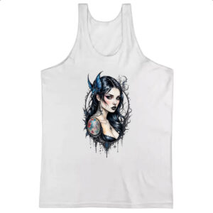 Camiseta Regata Vampira watercolor ilustracao