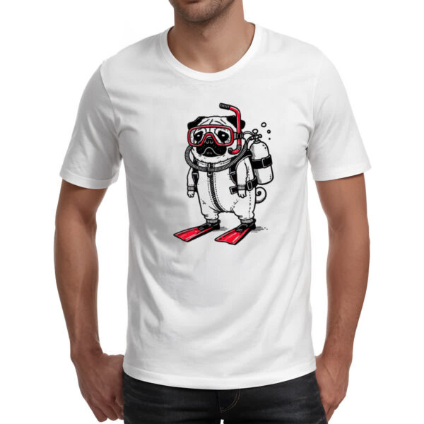 Camiseta Unissex Pug Mergulhador - Imagem 2