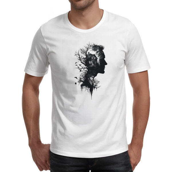 Camiseta Unissex Silhueta Cabana na Floresta - Imagem 2