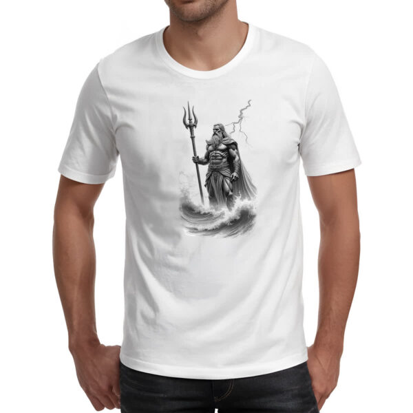 Camiseta Unissex Poseidon esboco a lapis - Imagem 2