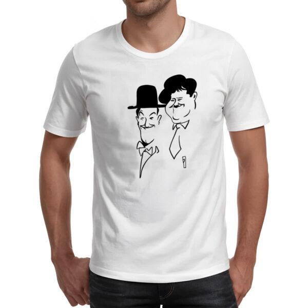 Camiseta Unissex Gordo e o magro linear art - Imagem 2