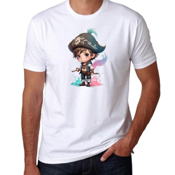 Camiseta Unissex Pirata Cute Chibi Style - Imagem 3