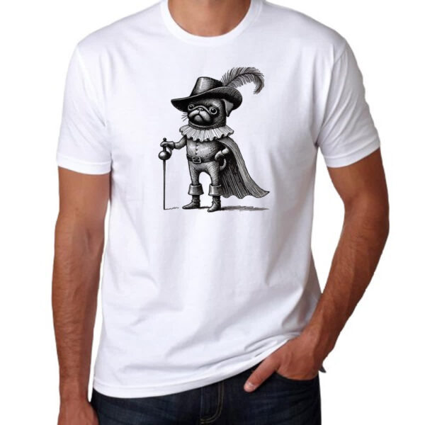 Camiseta Unissex Pug Mosqueteiro - Imagem 3