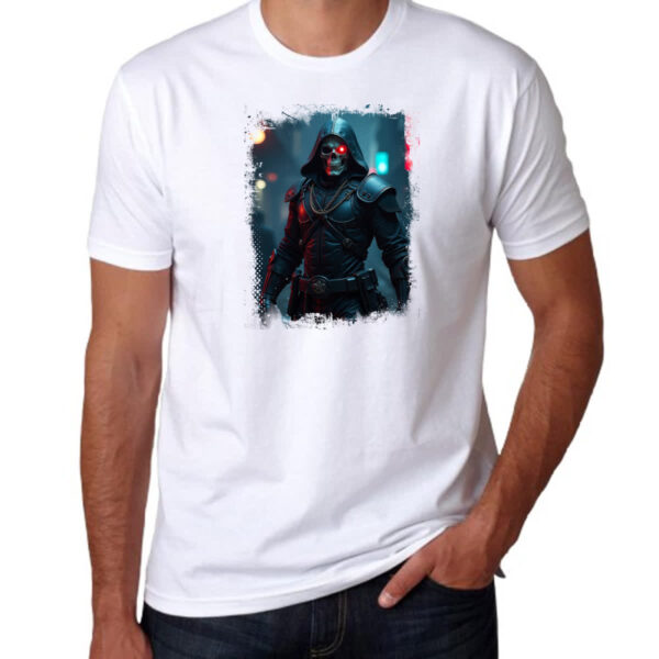 Camiseta Unissex Guerreiro Esqueleto Cyperpunk - Imagem 3