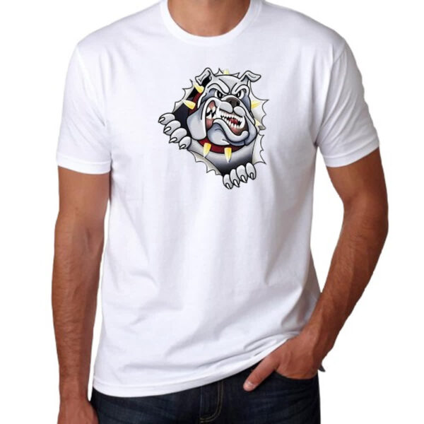 Camiseta Unissex Bulldog rasgando a camisa - Imagem 3