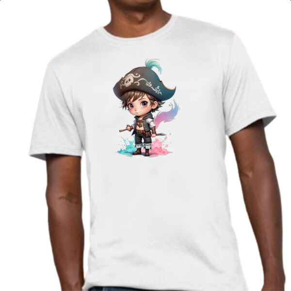 Camiseta Unissex Pirata Cute Chibi Style - Imagem 4