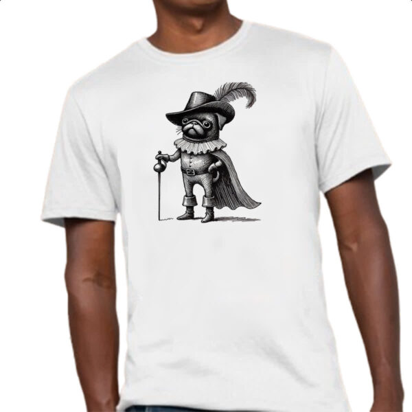Camiseta Unissex Pug Mosqueteiro - Imagem 4