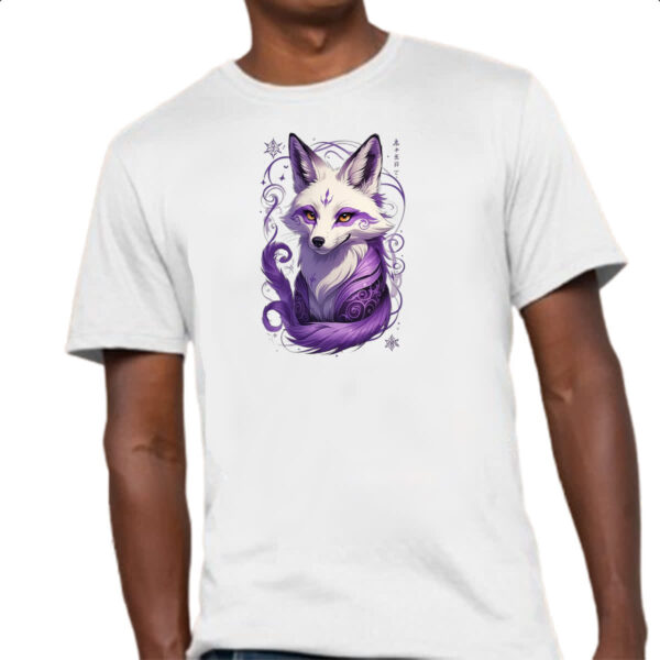Camiseta Unissex Raposa Kitsune Tatoo Arte - Imagem 4