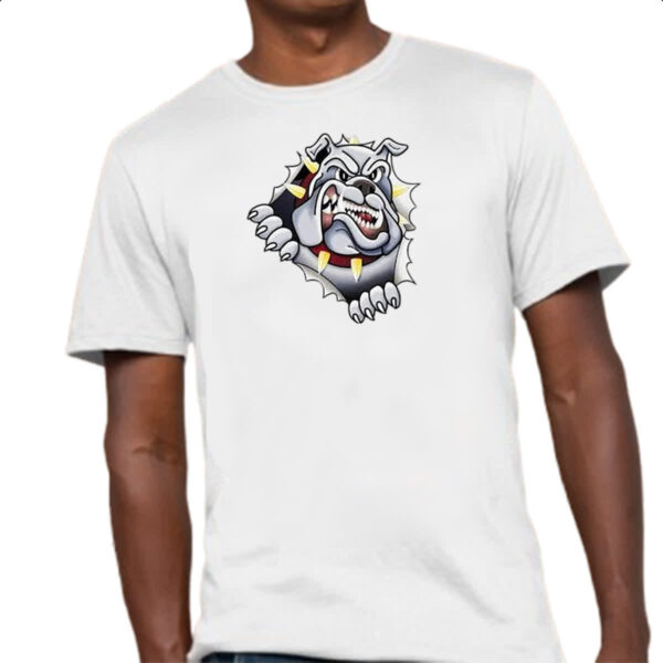 Camiseta Unissex Bulldog rasgando a camisa - Imagem 4