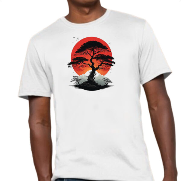 Camiseta Unissex Bonsai sunset art - Imagem 4