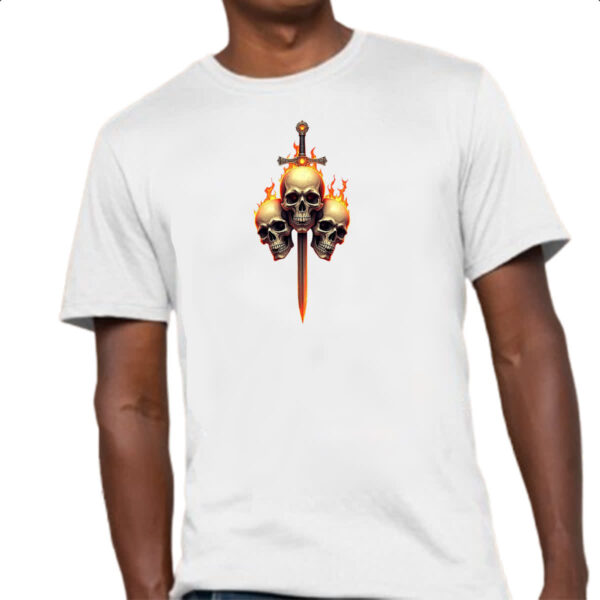 Camiseta Unissex Espada das tres caveiras - Imagem 4